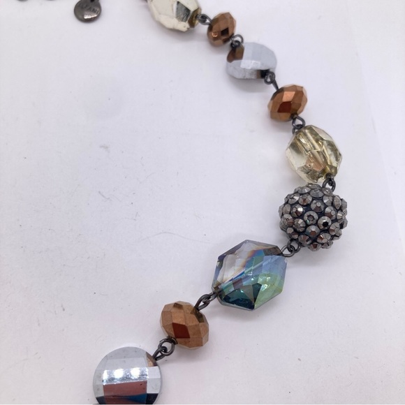 Alfani Necklace Y Drop Necklace Beaded Some Glass Faceted Iridescent - Picture 7 of 8